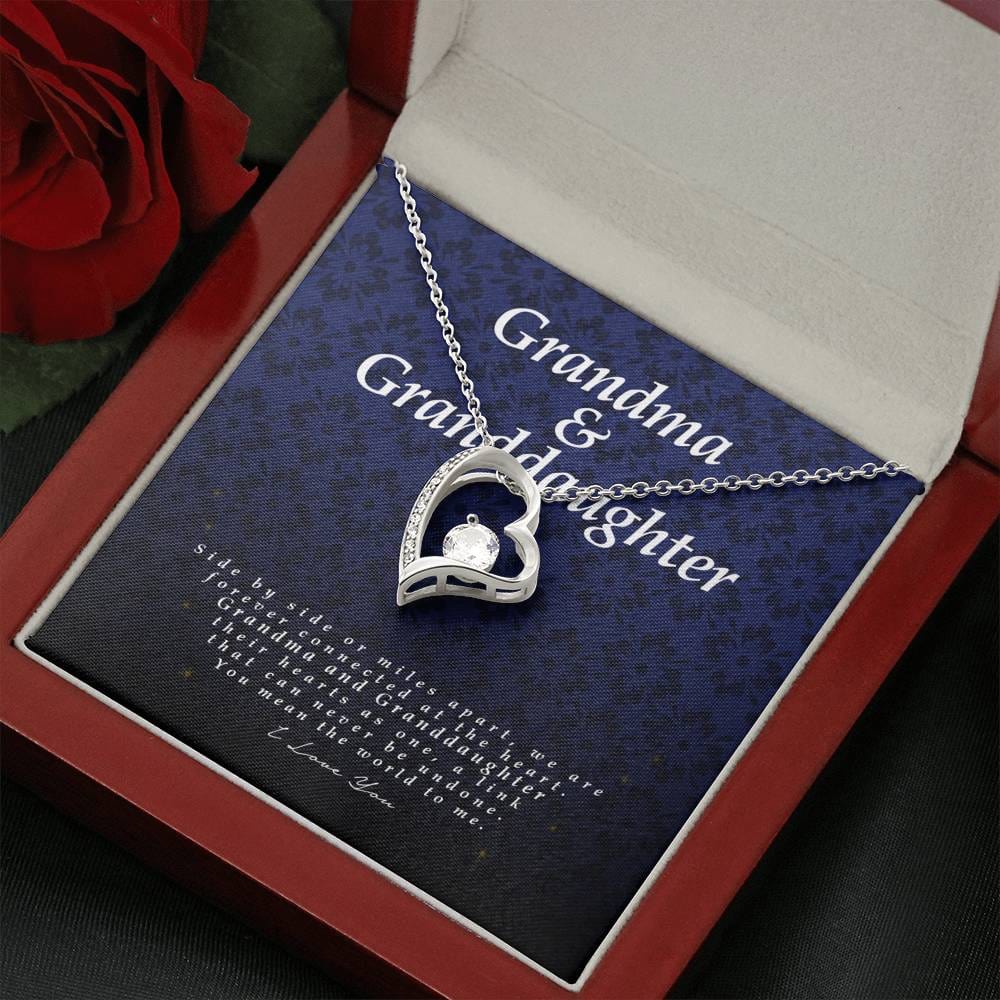 Grandma and Granddaughter Gift, Forever Heart Necklace