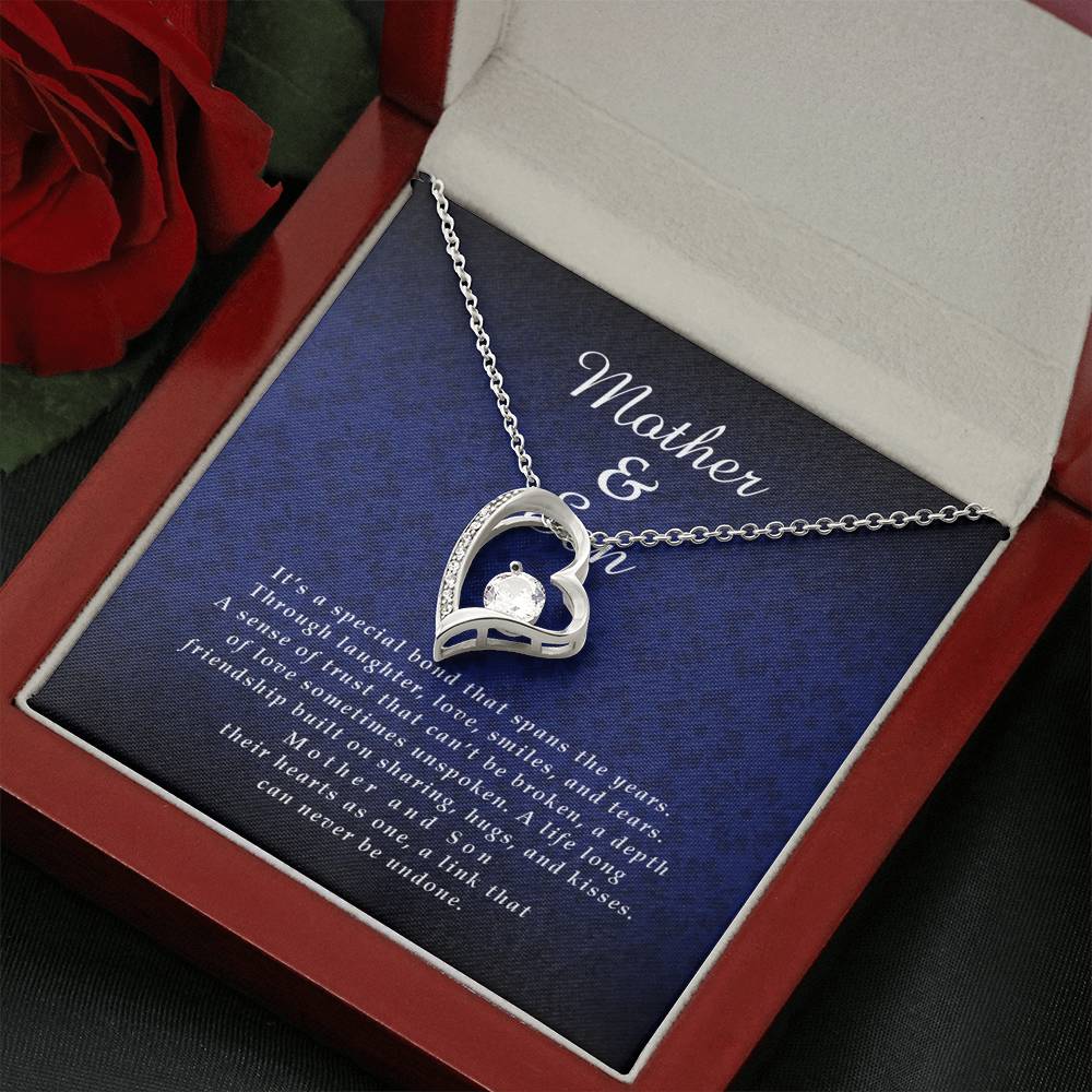 Forever Heart Necklace, Mother Jewelry Card from Son
