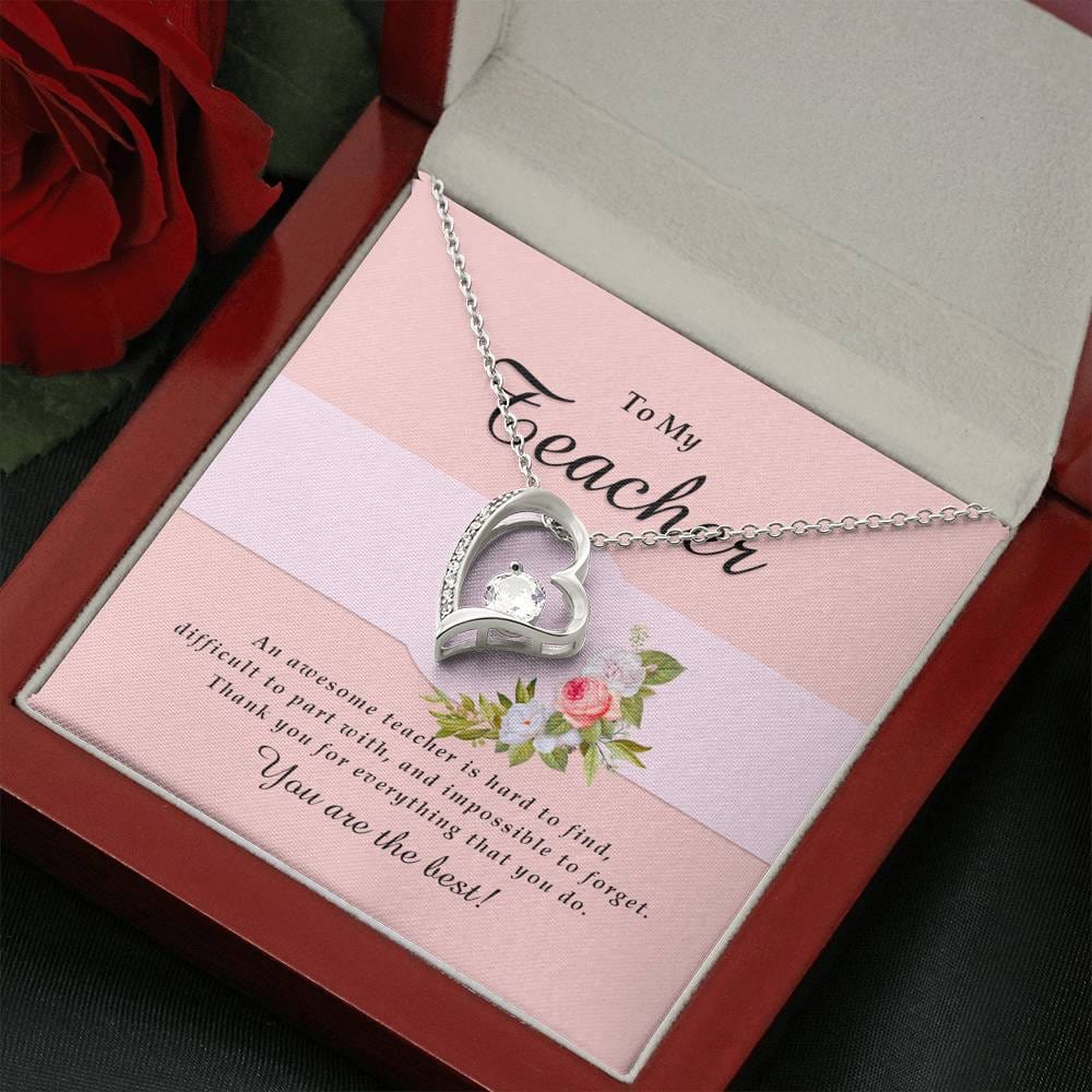 Forever Heart Necklace, Teacher Jewelry Card