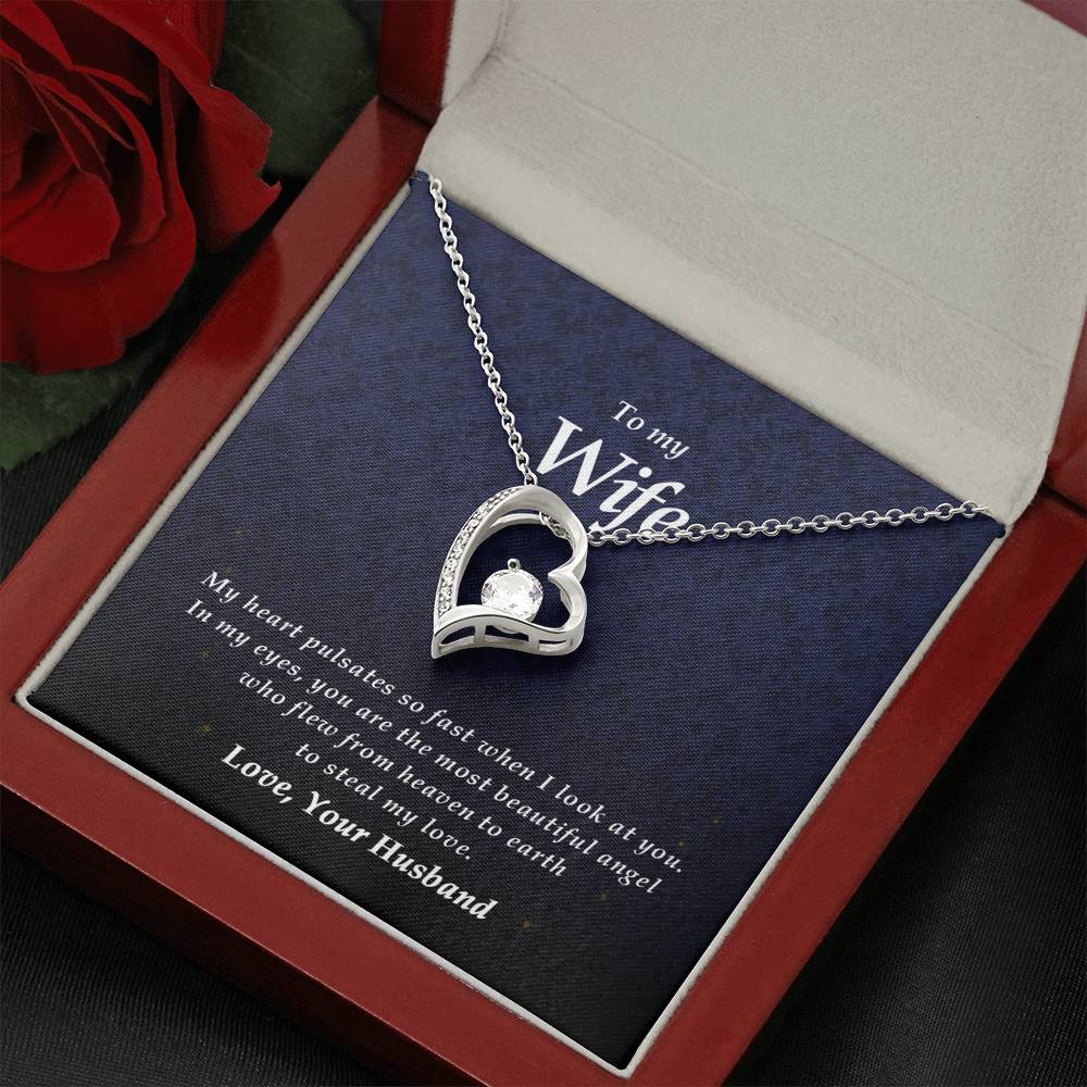 Best Wife Gift from Husband, Forever Heart Necklace