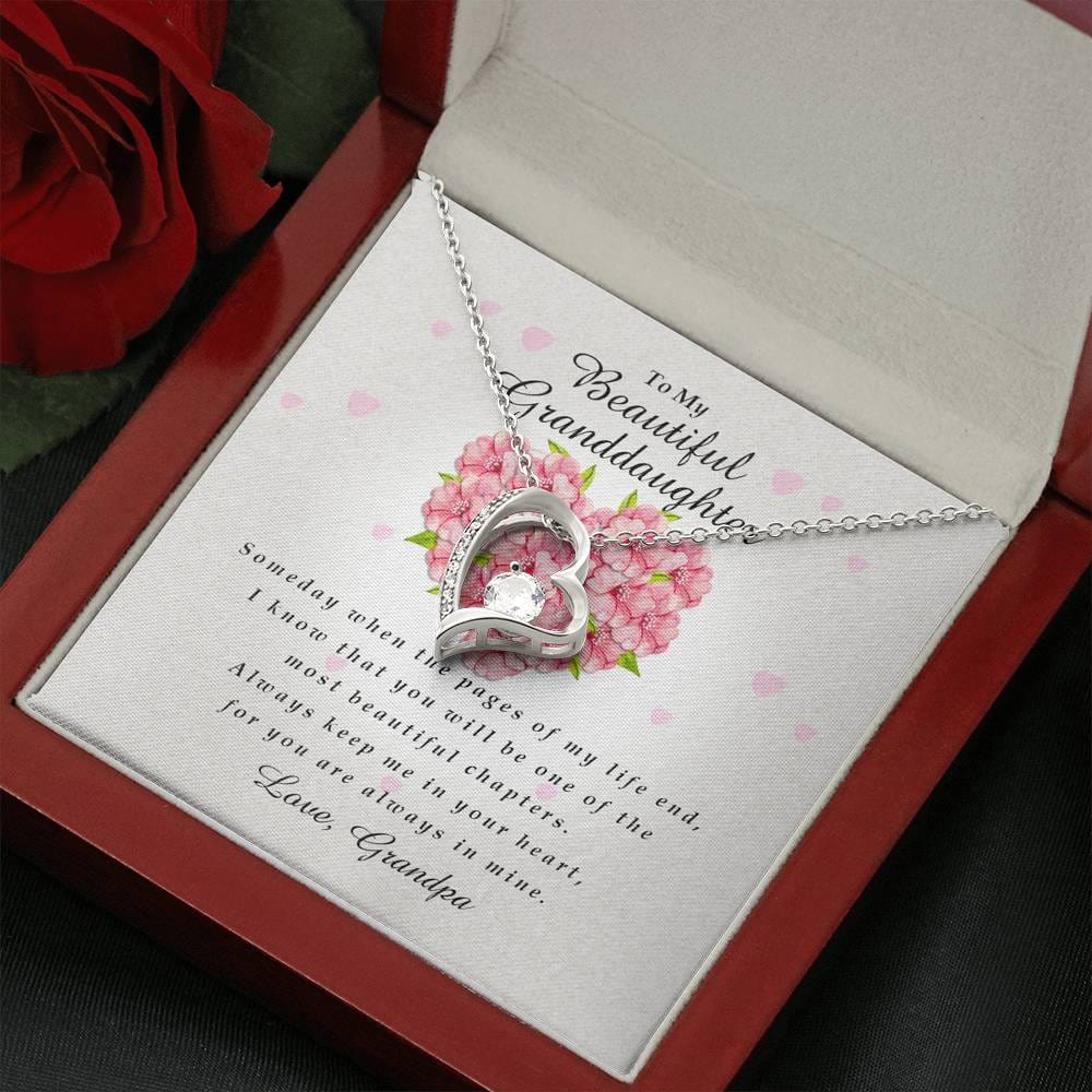 Forever Heart Necklace, To My Beautiful Granddaughter, Gift from Grandpa