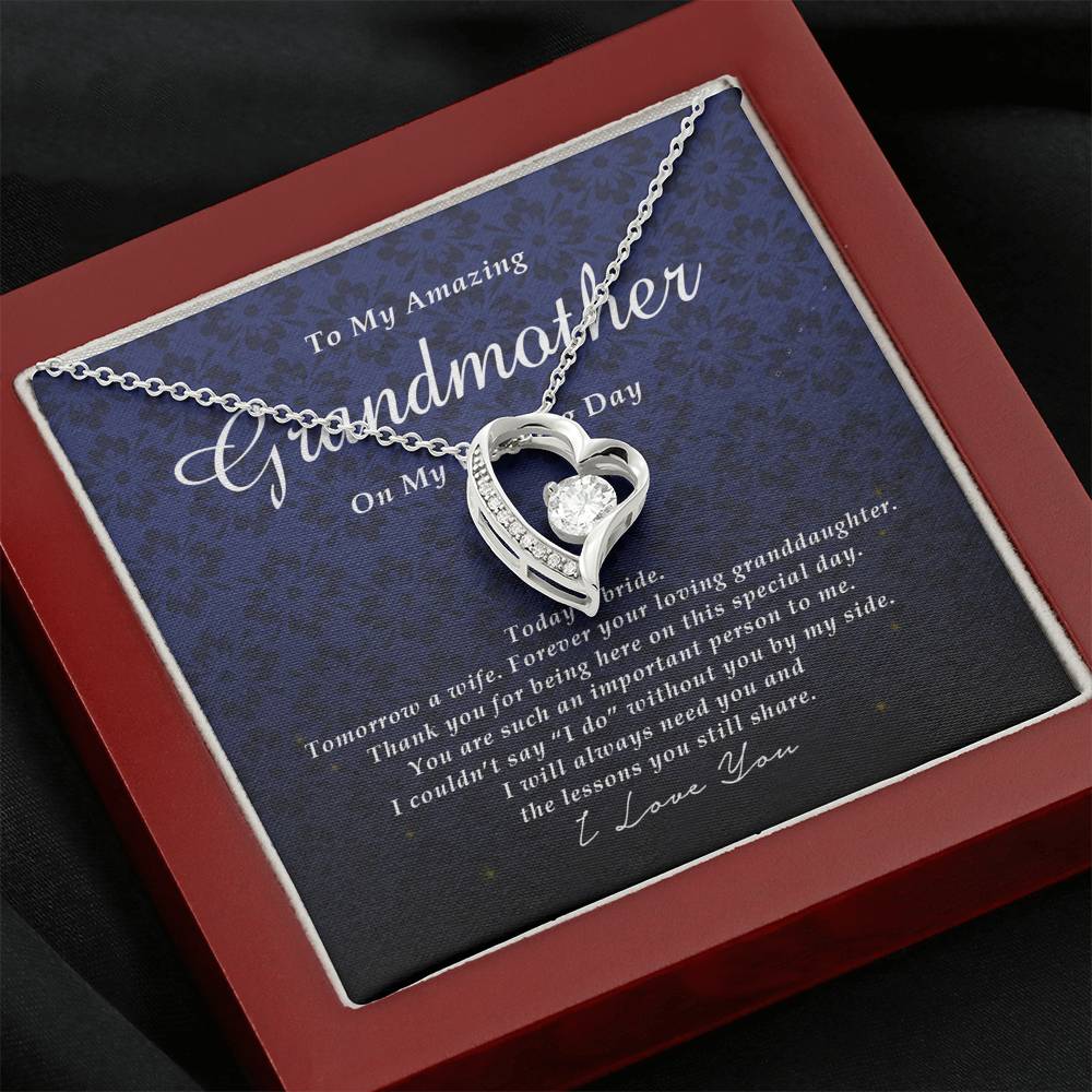 Forever Heart Necklace, To My Grandmother on My Wedding Day, Gift from Bride, Wedding Gift from Granddaughter