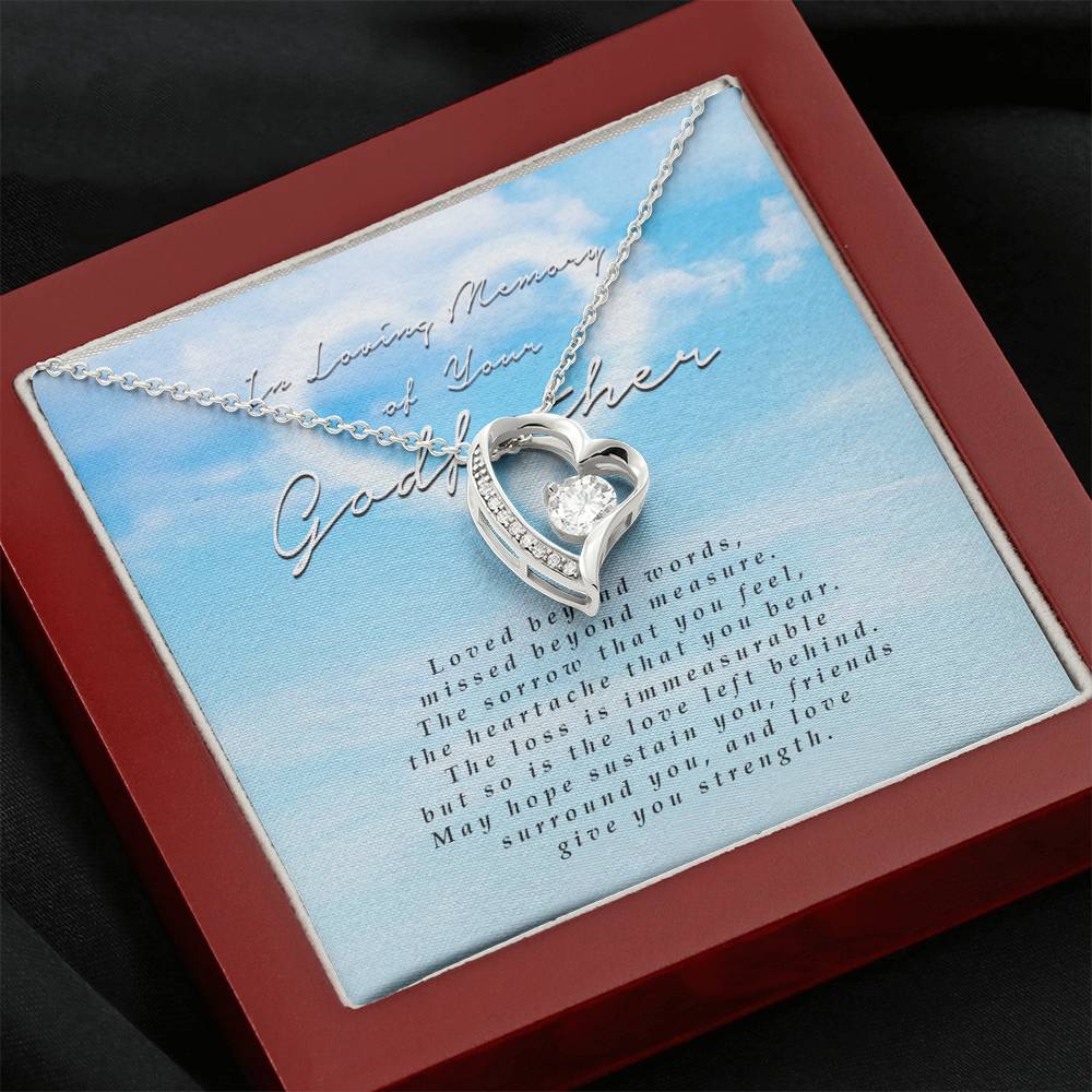 Forever Heart Necklace, Memorial Gift For Loss of Godfather
