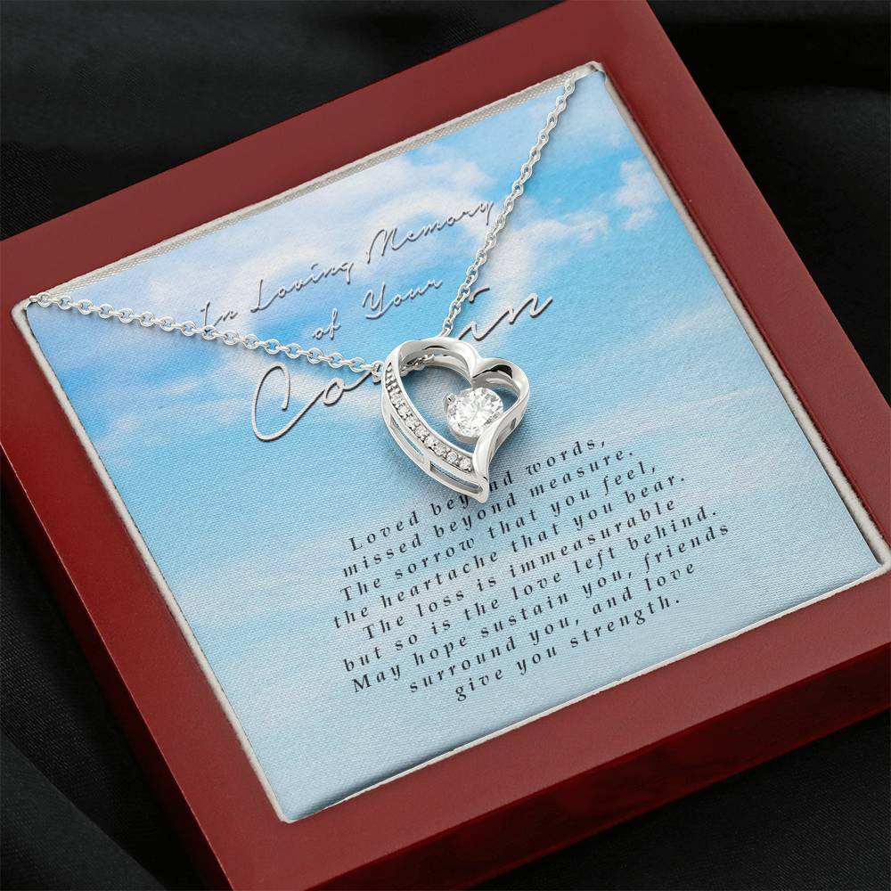 Forever Heart Necklace, Memorial Gift For Loss of Cousin