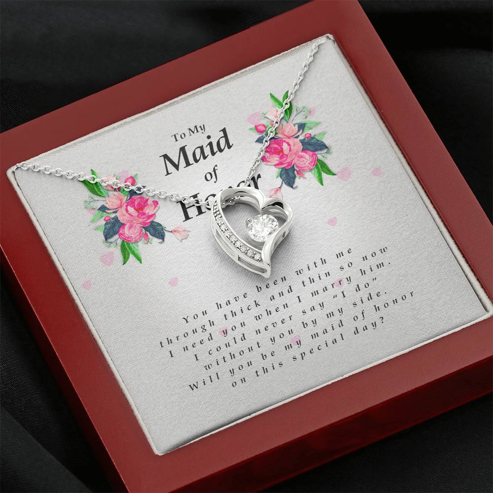 Forever Heart Necklace, To My Maid of Honor