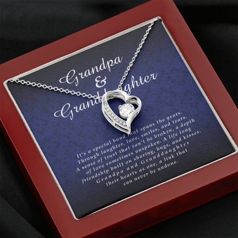 Forever Heart Necklace, Granddaughter Jewelry Card from Grandpa