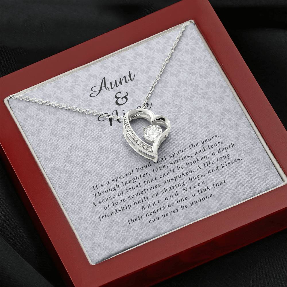Aunt and Niece Jewelry Card, Forever Heart Necklace