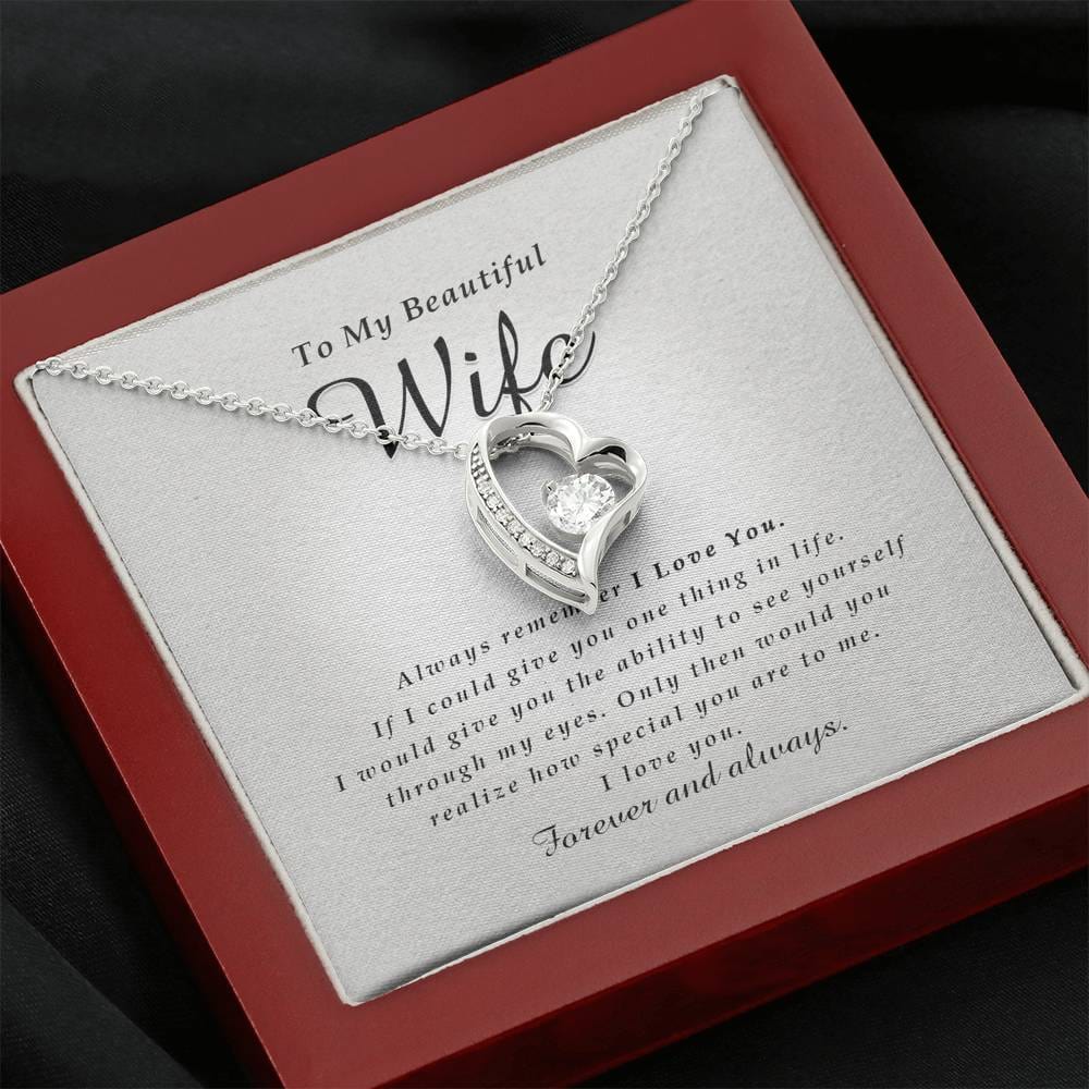 Forever Heart Necklace, To My Beautiful Wife