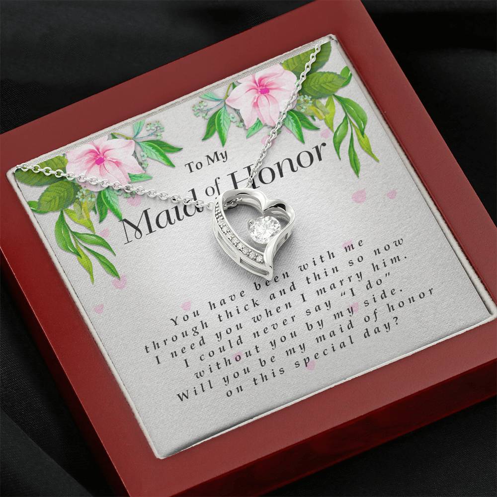 Forever Heart Necklace, To My Maid of Honor