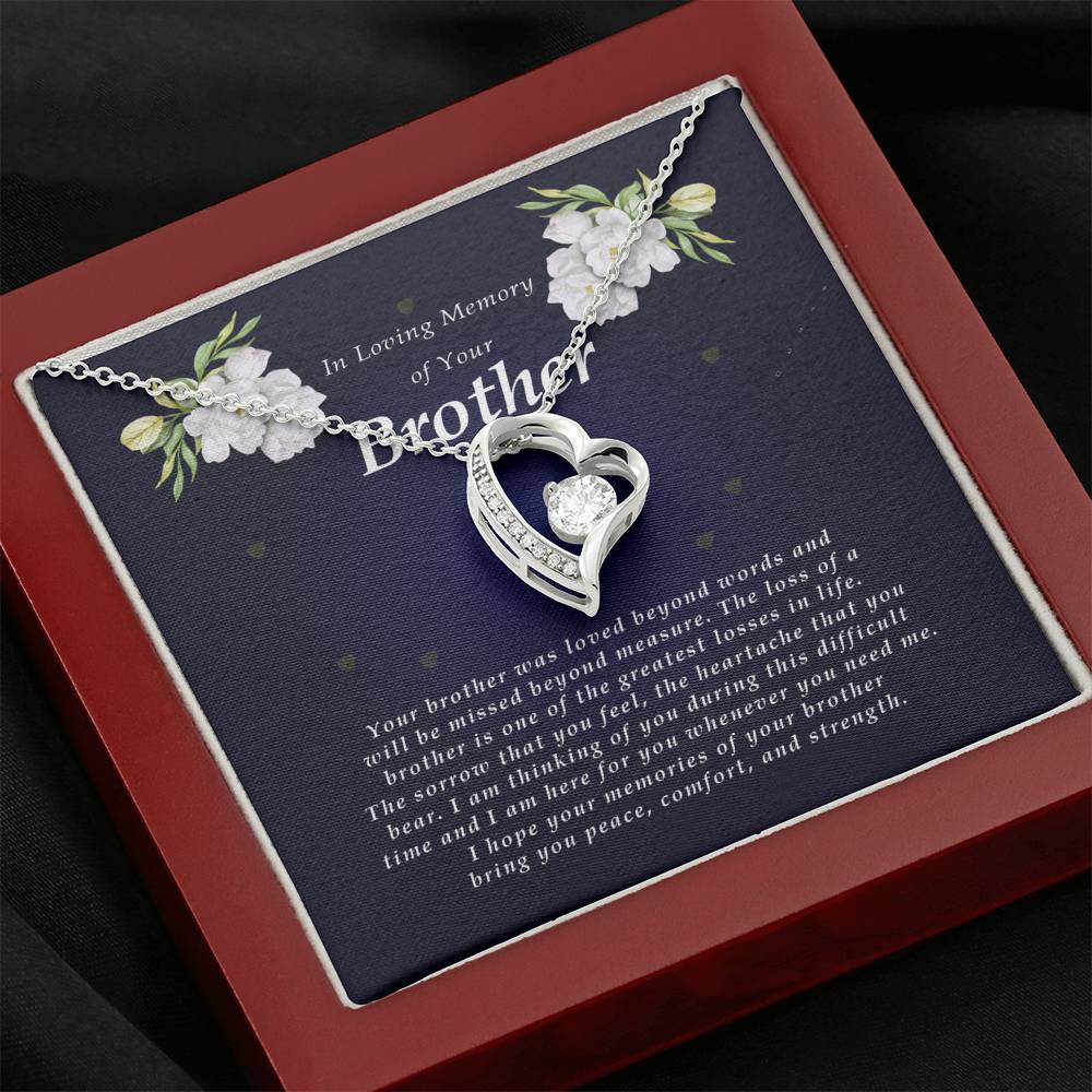 Forever Heart Necklace, Memorial Gift For Loss of Brother
