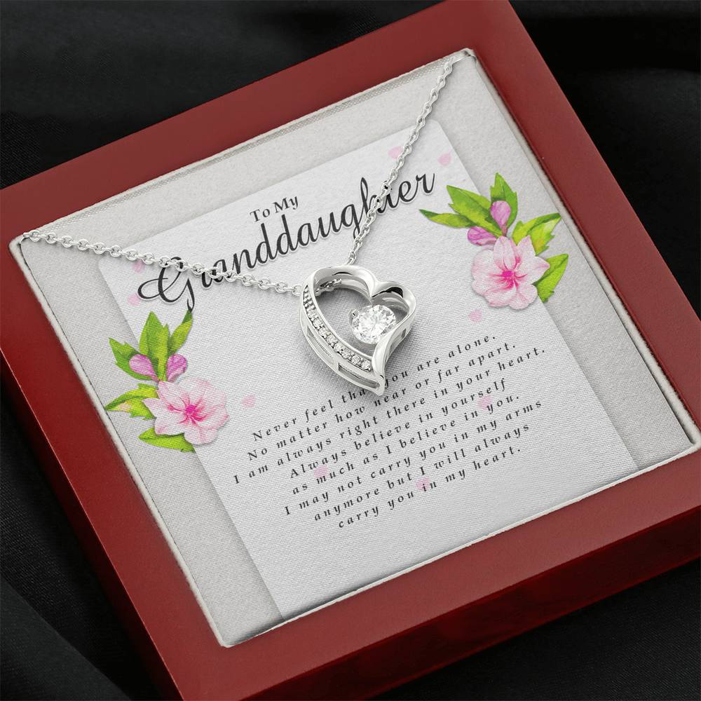 Forever Heart Necklace, Granddaughter Gift from Grandpa / Grandma