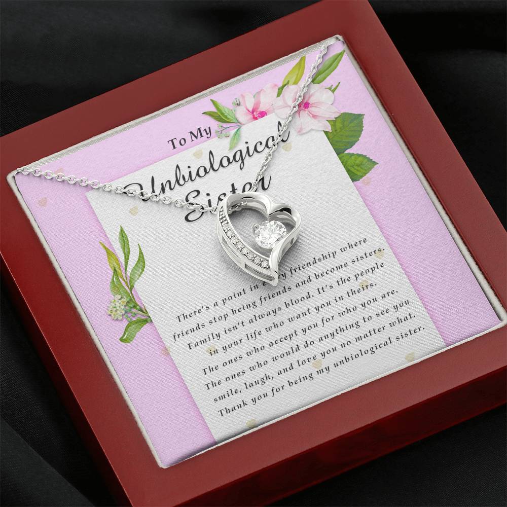 Forever Heart Necklace, To My Unbiological Sister