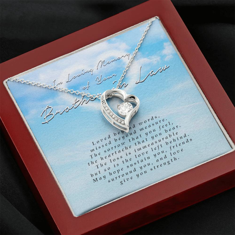 Forever Heart Necklace, Memorial Gift For Loss of Brother In Law