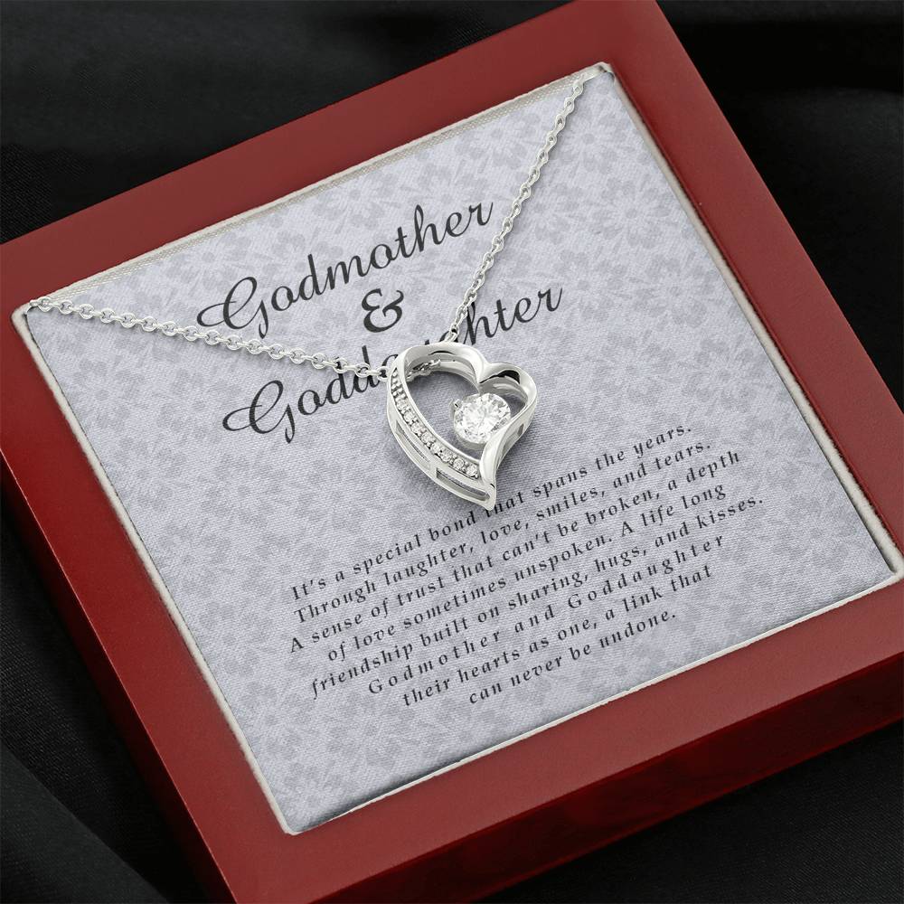 Godmother and Goddaughter Jewelry Card, Forever Heart Necklace