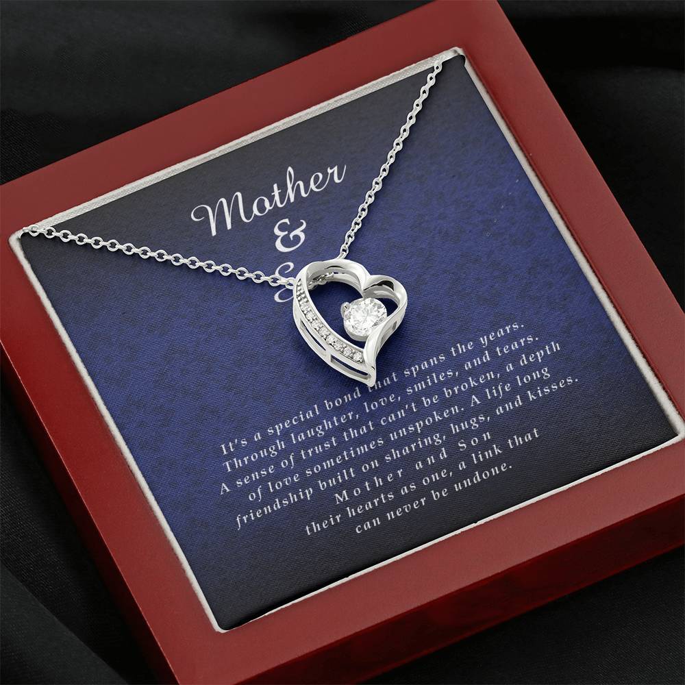 Forever Heart Necklace, Mother Jewelry Card from Son