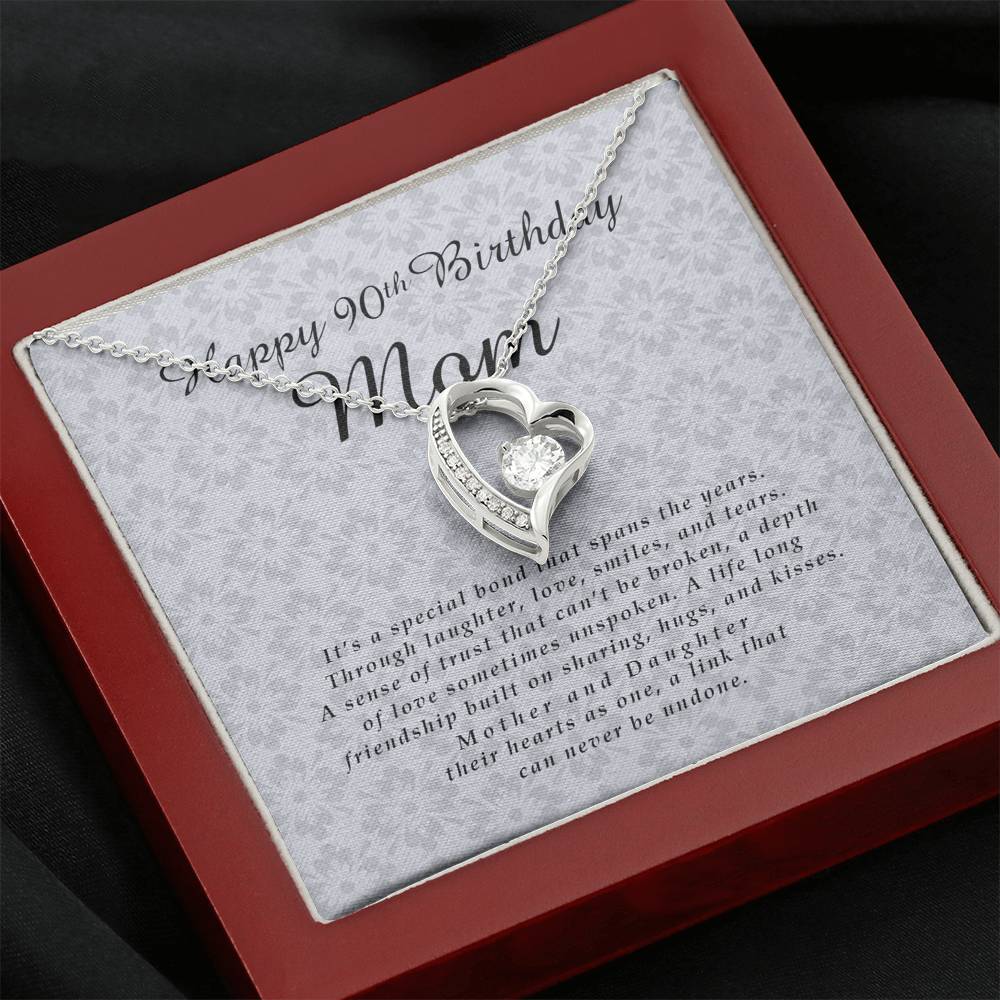 Forever Heart Necklace, Happy 90th Birthday Mom
