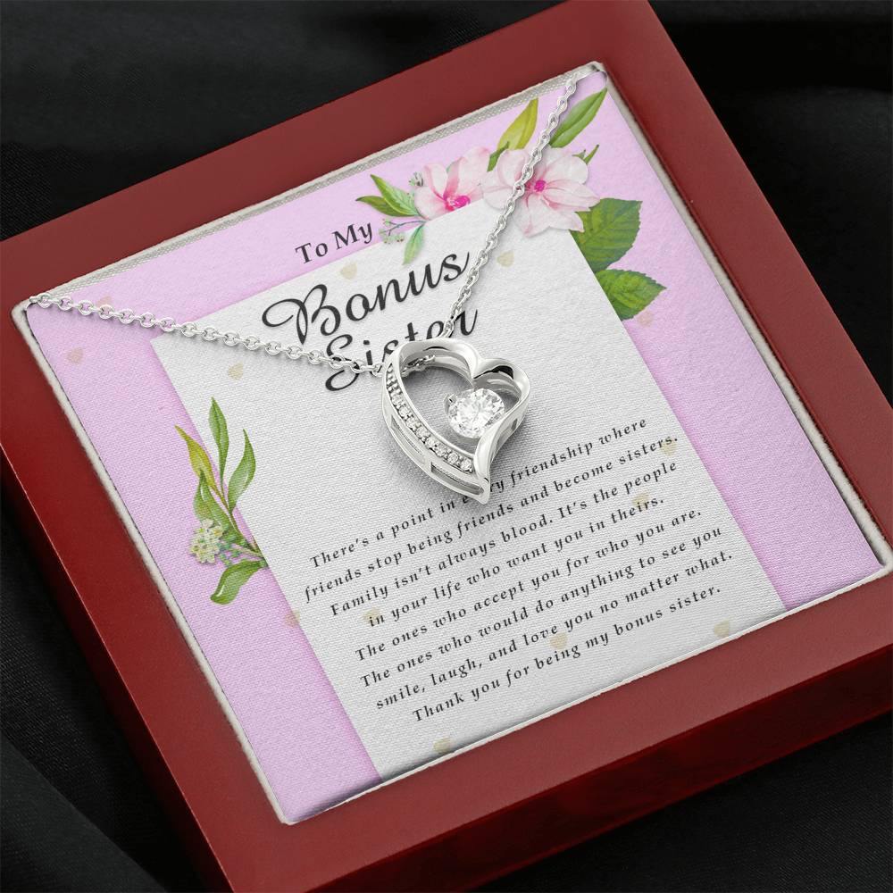Forever Heart Necklace, To My Bonus Sister