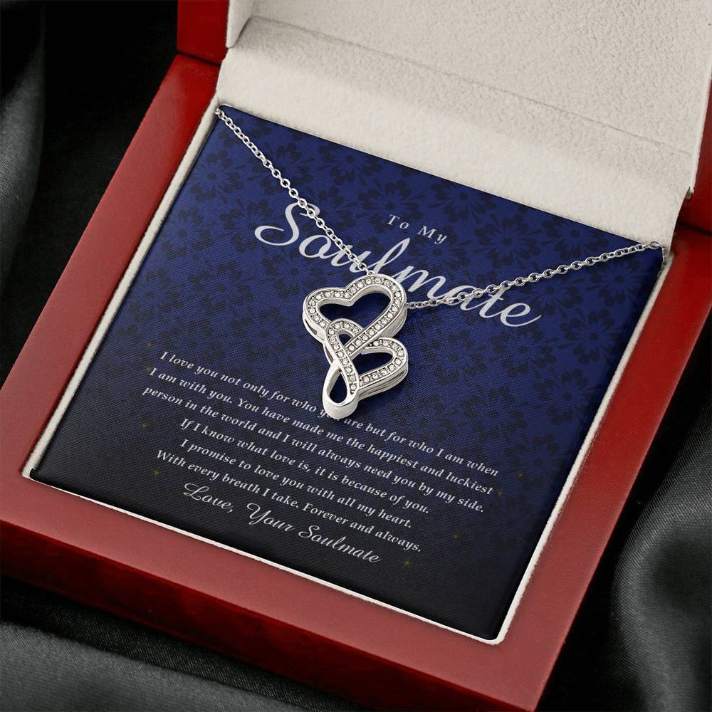 Double Heart Necklace, To My Soulmate
