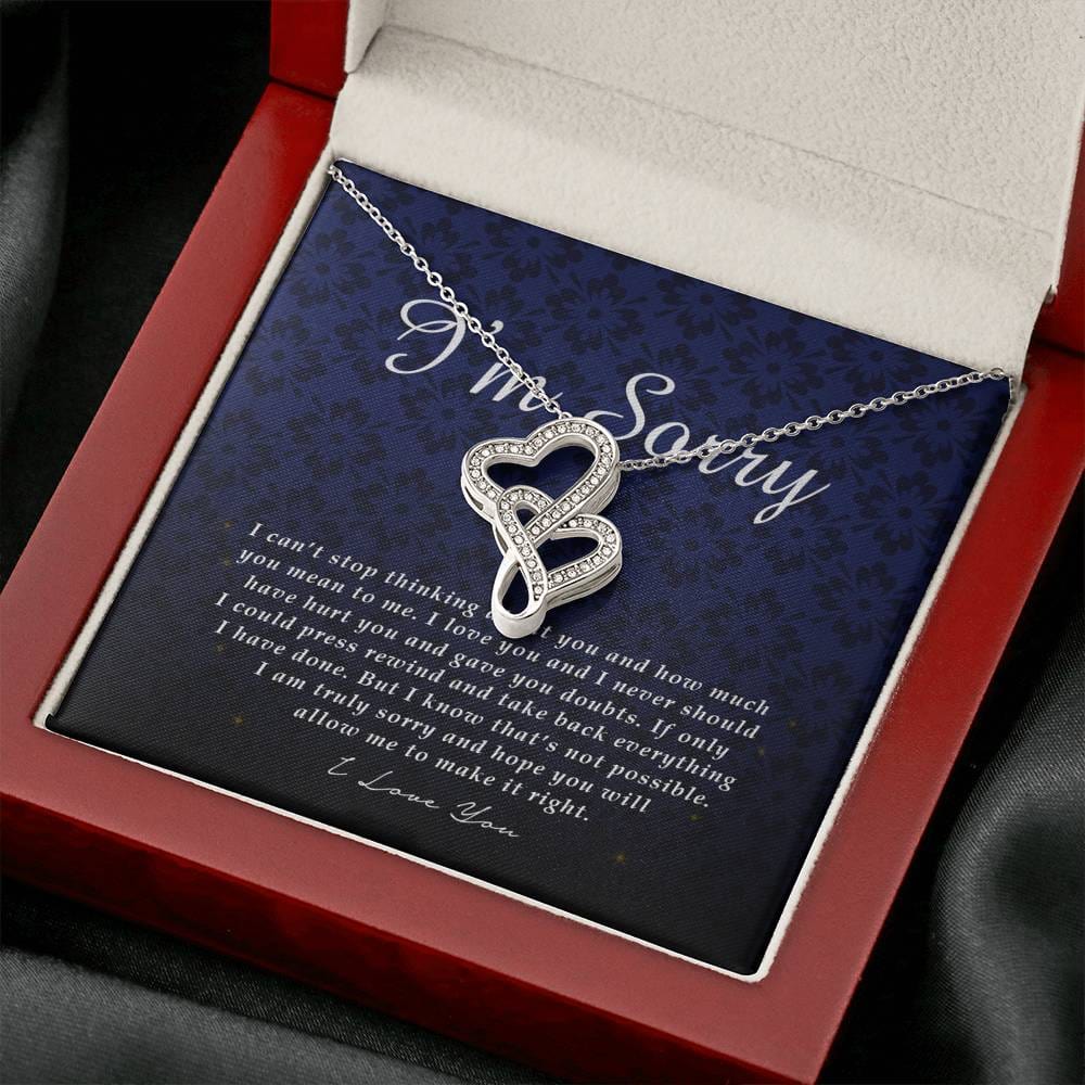 Double Heart Necklace, I'm Sorry Gift, Apology Gift For Her, Forgiveness Gift, I’m Sorry Gift For Wife / Girlfriend, Jewelry Card