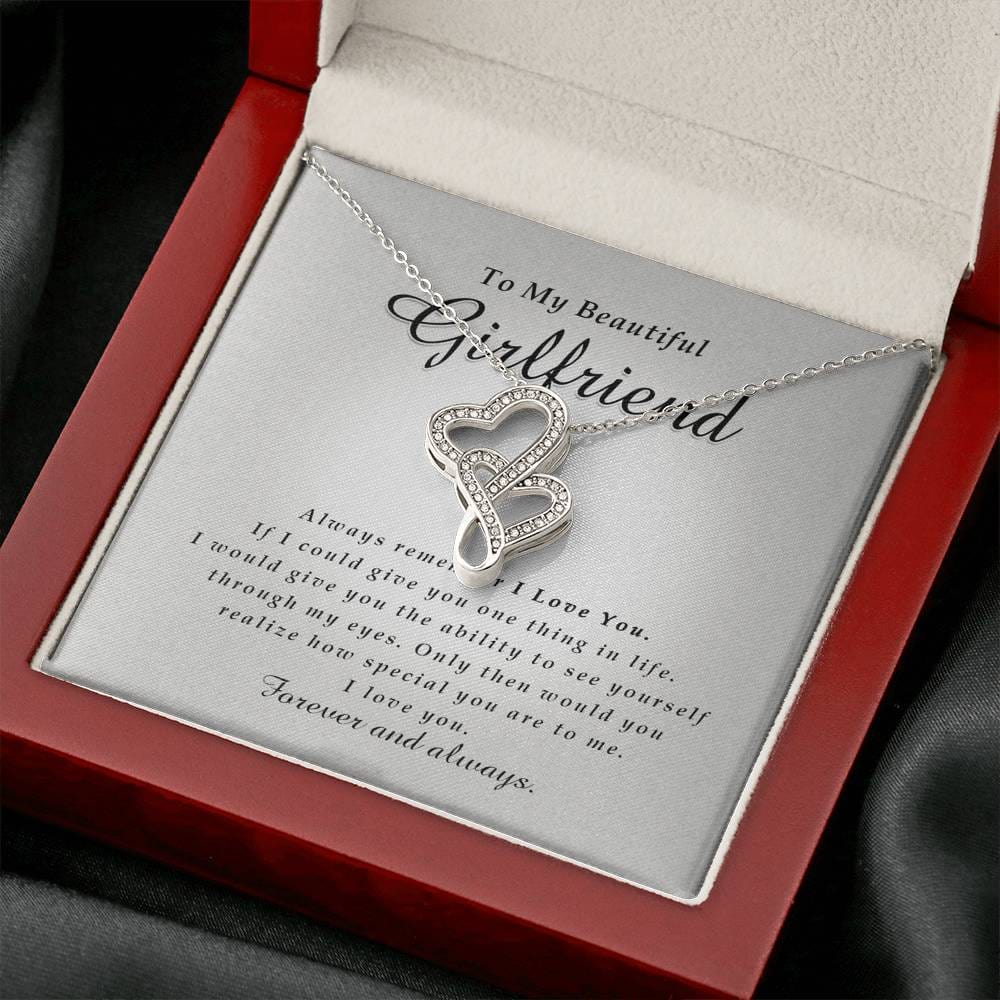 Double Heart Necklace, To My Beautiful Girlfriend