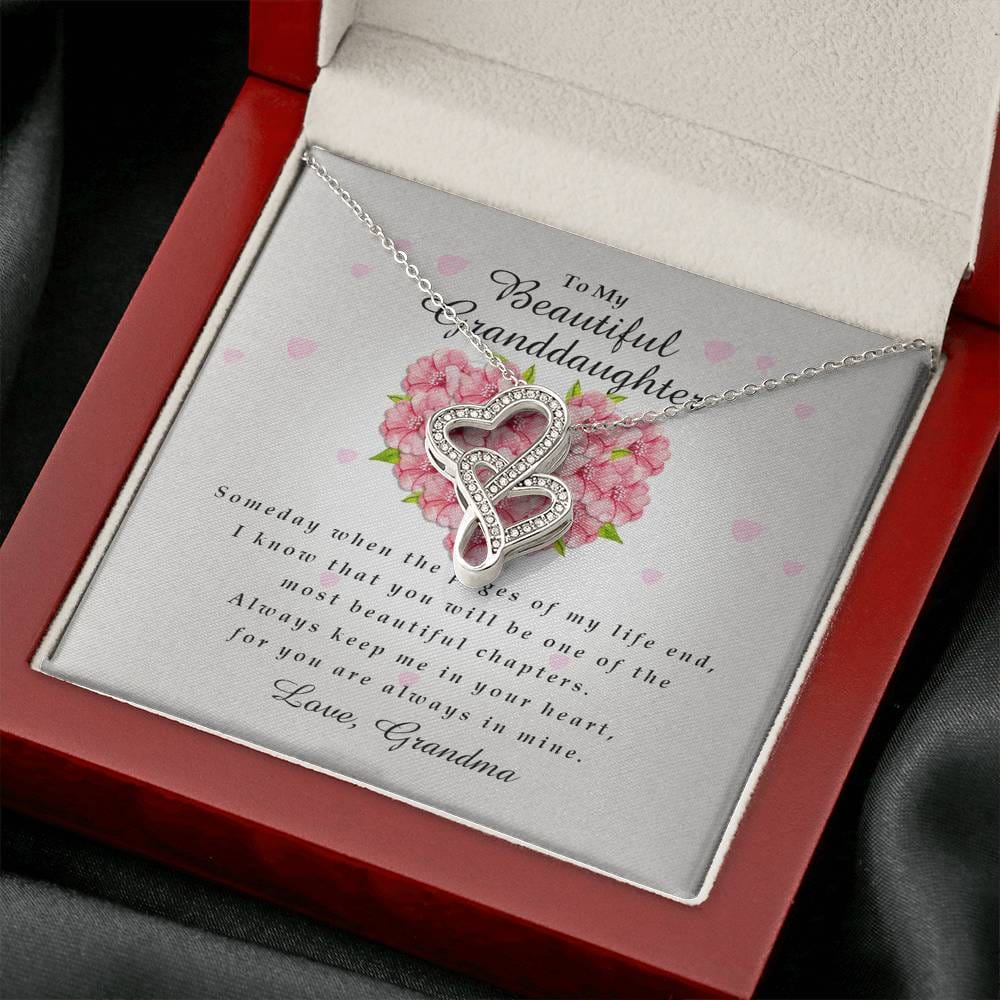Double Heart Necklace, Granddaughter Gift from Grandma