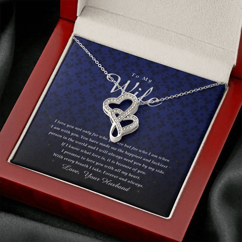 Double Heart Necklace, To My Wife
