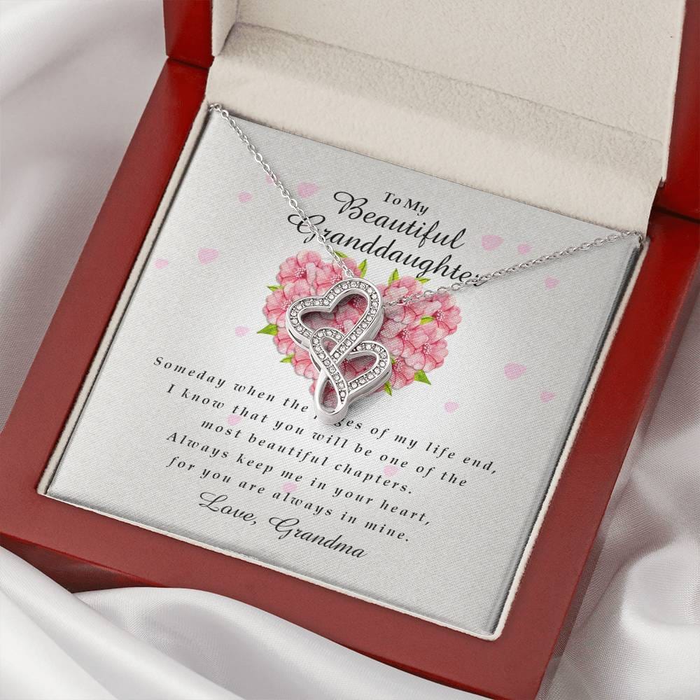Double Heart Necklace, Granddaughter Gift from Grandma
