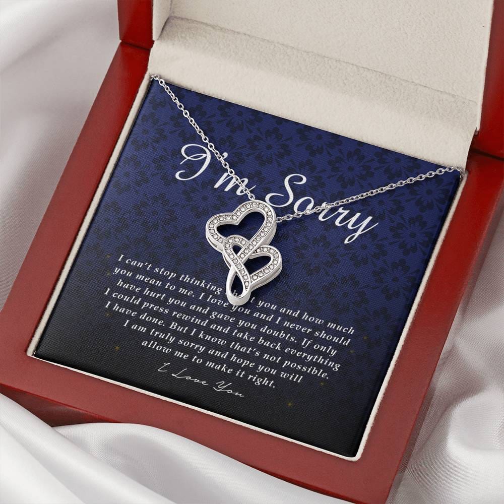 Double Heart Necklace, I'm Sorry Gift, Apology Gift For Her, Forgiveness Gift, I’m Sorry Gift For Wife / Girlfriend, Jewelry Card
