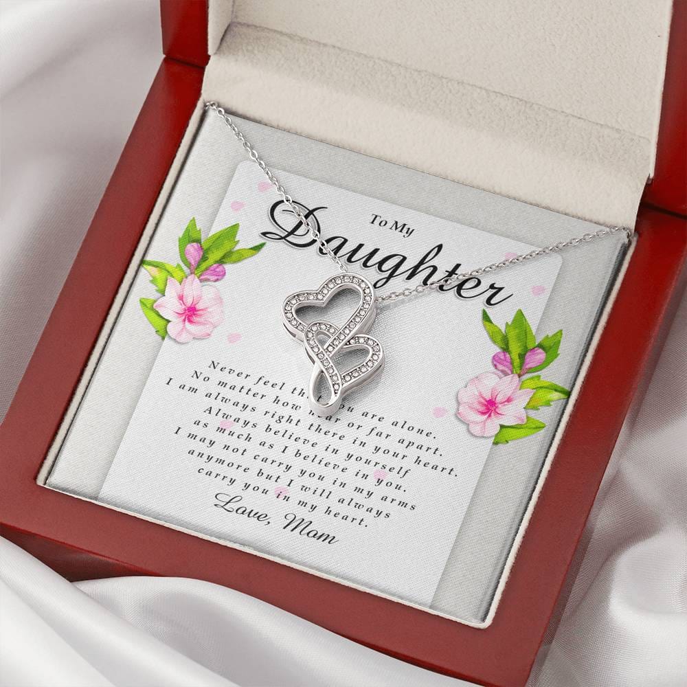 Double Heart Necklace, Daughter Gift from Mom