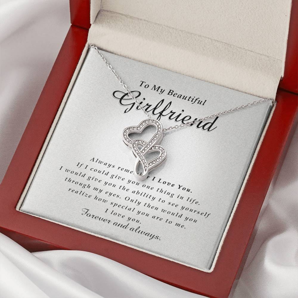 Double Heart Necklace, To My Beautiful Girlfriend
