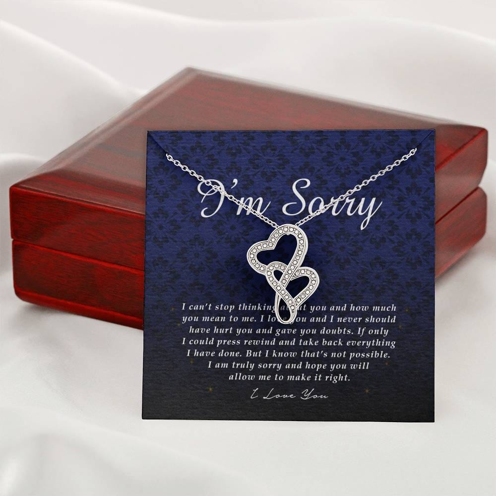 Double Heart Necklace, I'm Sorry Gift, Apology Gift For Her, Forgiveness Gift, I’m Sorry Gift For Wife / Girlfriend, Jewelry Card