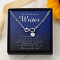 Writer Gift, Infinity Bracelet with Charms, Writer Appreciation Gift, Thank You Gift, Jewelry Card, Best Gift Idea