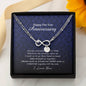 Infinity Bracelet with Initial Charms, 1 Year Anniversary Gift