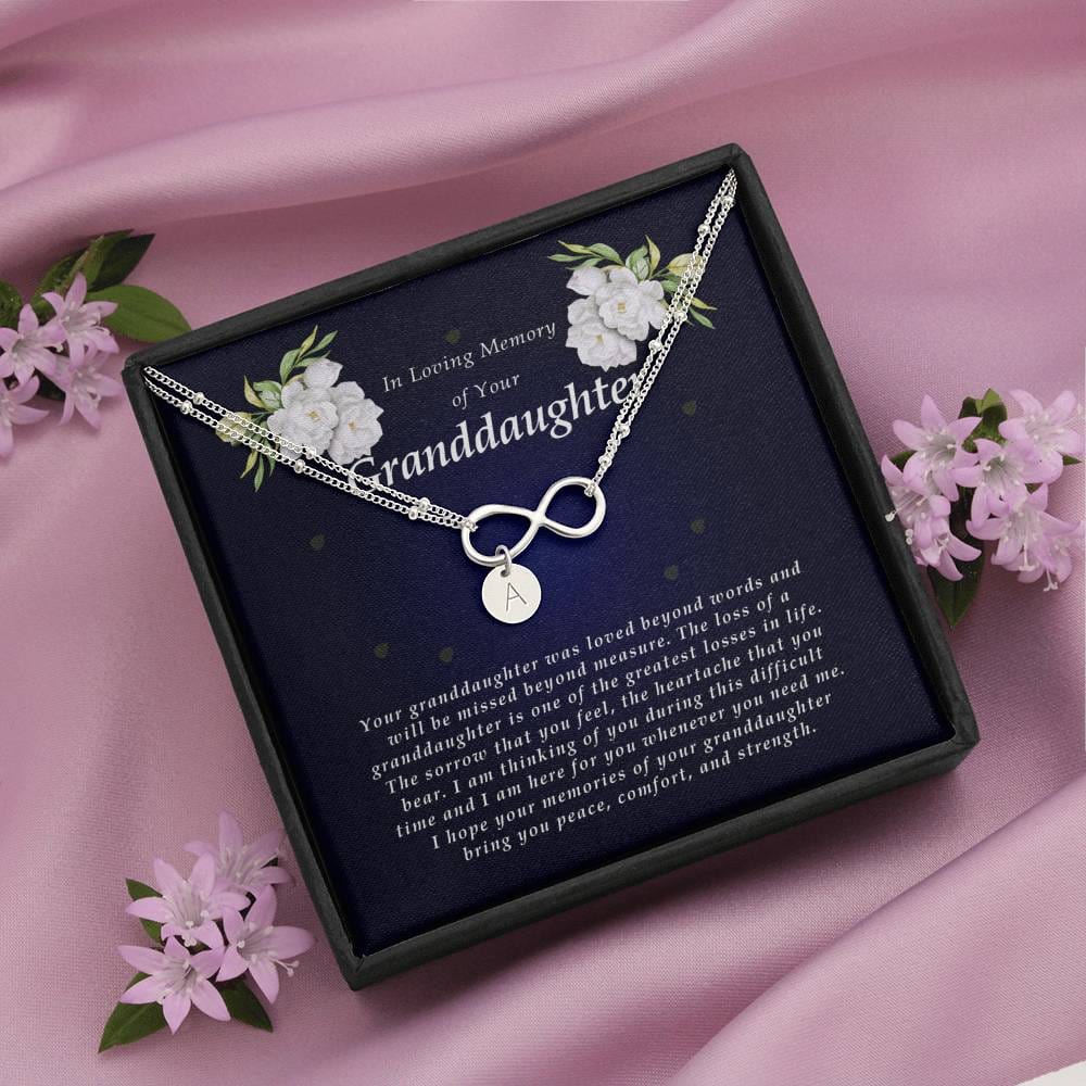 Infinity Bracelet with Charms, In Loving Memory of Your Granddaughter, Bereavement Condolence Keepsake, Sympathy Gift, Memorial Gift for Loss of Granddaughter