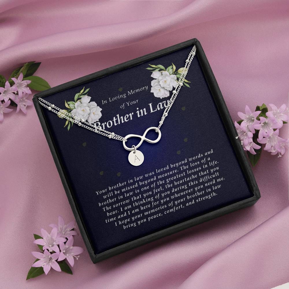 Infinity Bracelet with Charms, In Loving Memory of Your Brother In Law, Bereavement Condolence Keepsake, Sympathy Gift, Memorial Gift for Loss of Brother In Law