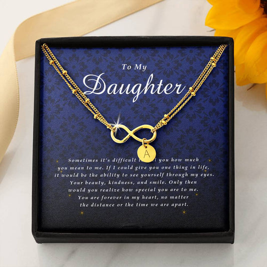 Infinity Bracelet with Charms, Gift for Daughter from Mom / Dad