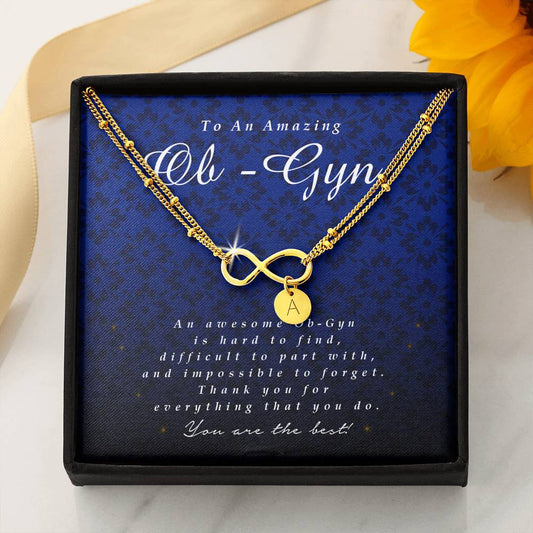 Infinity Bracelet with Charms, Ob-Gyn Gift, Appreciation Gift, Thank You Gift, Best Gift Idea, Jewelry Card for Her