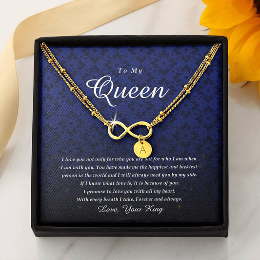 Infinity Bracelet with Charms, To My Queen