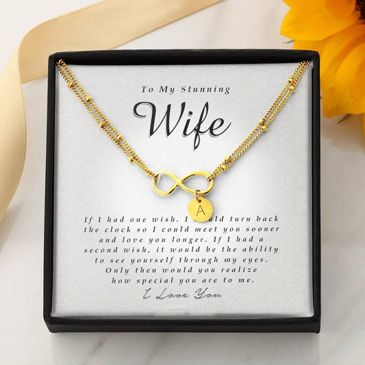 Infinity Bracelet with Charms, To My Stunning Wife