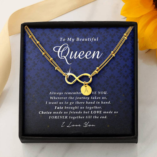 Infinity Bracelet with Charms, To My Beautiful Queen