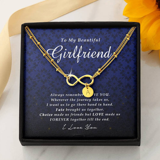 Infinity Bracelet with Charms, To My Beautiful Girlfriend