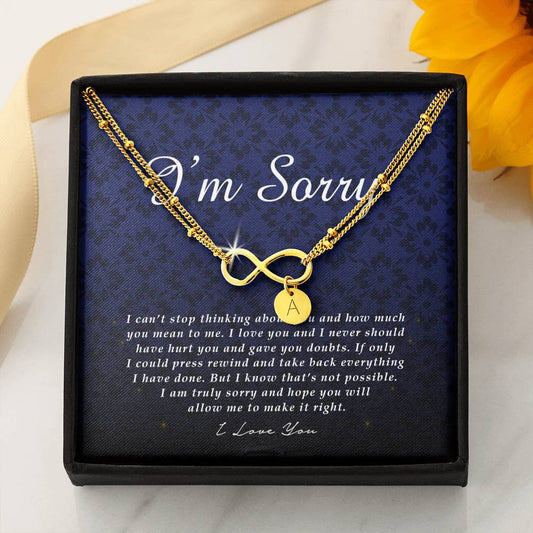 Infinity Bracelet with Charms, I'm Sorry Gift