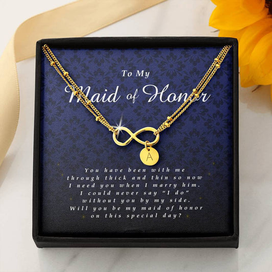 Infinity Bracelet with Charms, Maid of Honor Gift