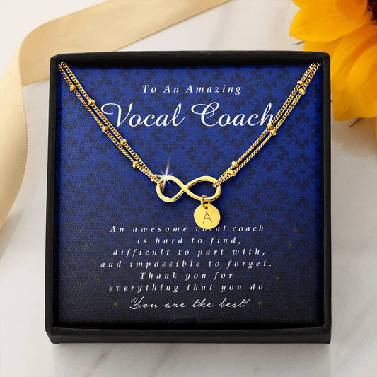 Vocal Coach Gift, Infinity Bracelet with Charms, Vocal Coach Appreciation Gift, Thank You Gift, Jewelry Card, Best Gift Idea