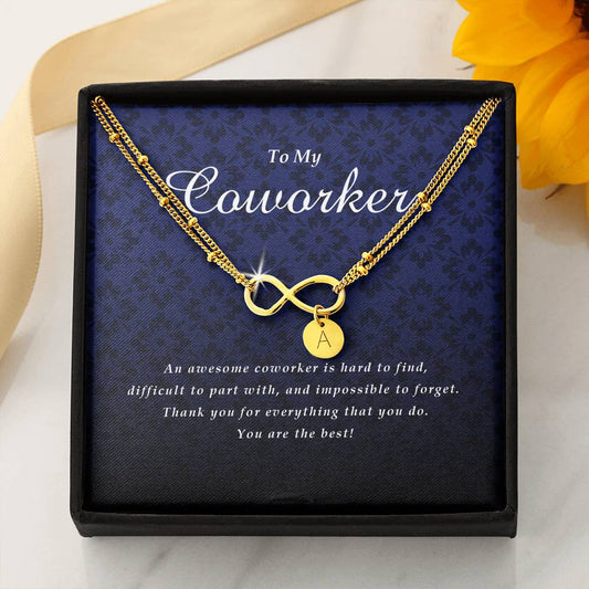 Infinity Bracelet with Initial Charms, Coworker Gift