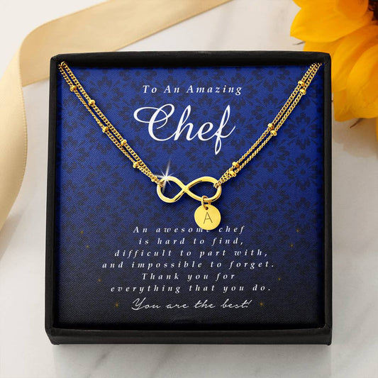 Infinity Bracelet with Charms, Chef Gift, Appreciation Gift, Thank You Gift, Best Gift Idea, Jewelry Card for Her