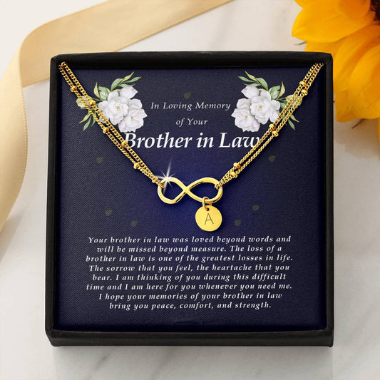 Infinity Bracelet with Charms, In Loving Memory of Your Brother In Law, Bereavement Condolence Keepsake, Sympathy Gift, Memorial Gift for Loss of Brother In Law