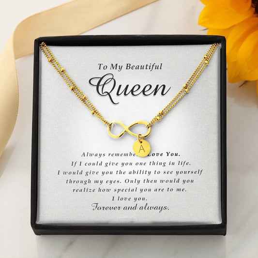 Infinity Bracelet with Charms, To My Beautiful Queen