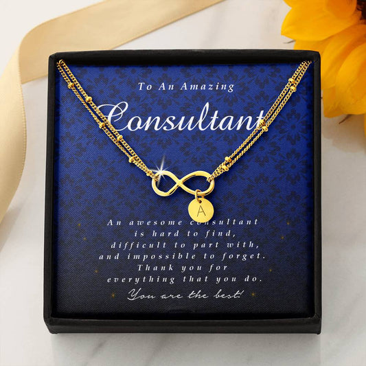 Infinity Bracelet with Charms, Consultant Gift, Appreciation Gift, Thank You Gift, Best Gift Idea, Jewelry Card for Her