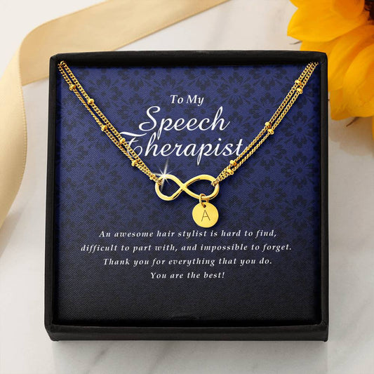 Infinity Bracelet with Initial Charms, Speech Therapist Gift